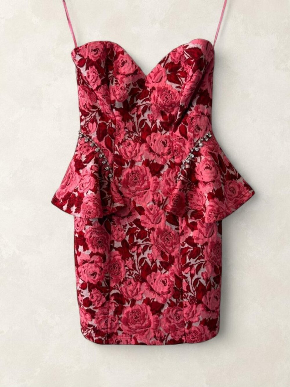 ZARA NWT Pink Floral Strapless Dress - Medium - Picture 2 of 7